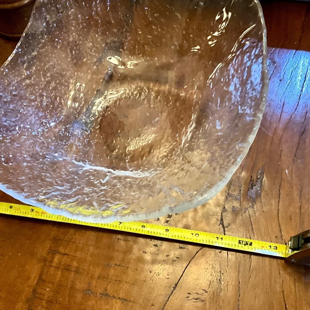 3 Unique Elegant Hand Blown Glass Vintage Serving Pieces - Picture 7 of 10